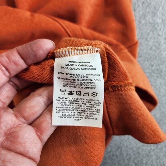 Nike Sweatshirt Womens M Orange Sportswear Air Fleece Mock Neck Hanorac Cropped - Picture 12 of 15